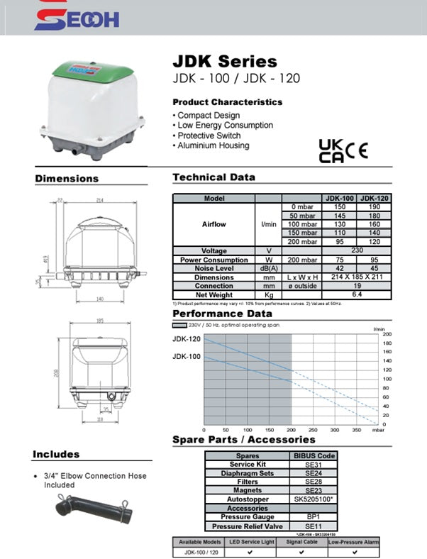 Secoh JDK-120C Linear Diaphragm Air Pump