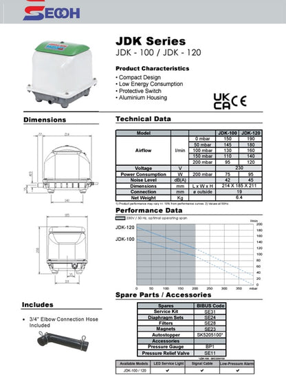 Secoh JDK-120C Linear Diaphragm Air Pump